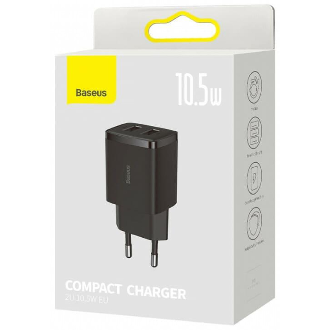 Зарядное устройство Baseus Compact 10,5W (2 USB) black (CCXJ010201)