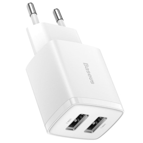 Зарядное устройство Baseus Compact 10,5W (2 USB) white (CCXJ010202)