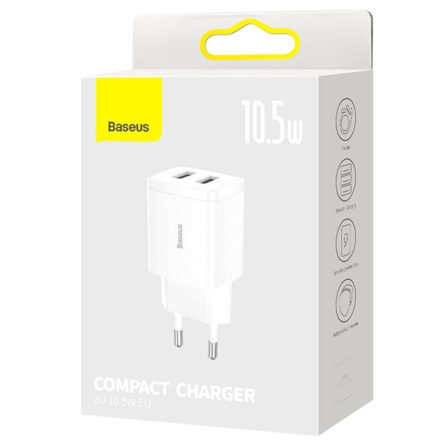 Зарядное устройство Baseus Compact 10,5W (2 USB) white (CCXJ010202)