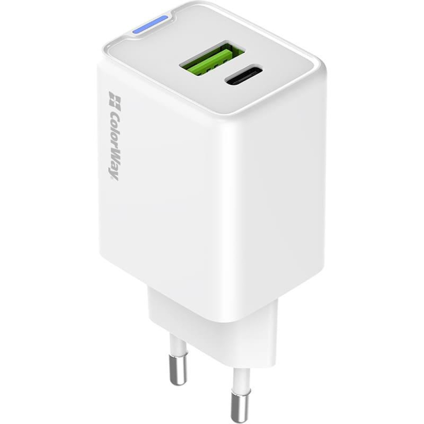 Зарядний пристрій ColorWay GaN Mini 45W PD Port PPS USB (USB-C PD + USB QC4.0) White (CW-CHS060PD-WT)