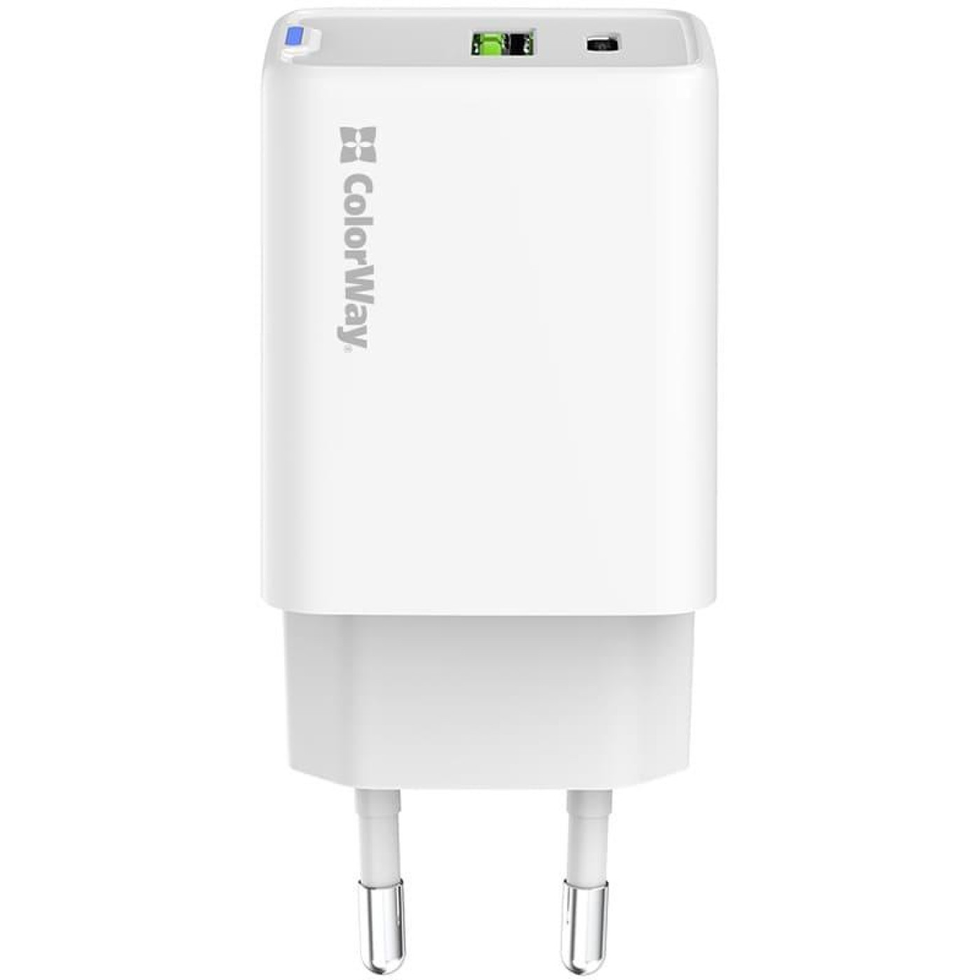Зарядний пристрій ColorWay GaN Mini 45W PD Port PPS USB (USB-C PD + USB QC4.0) White (CW-CHS060PD-WT)