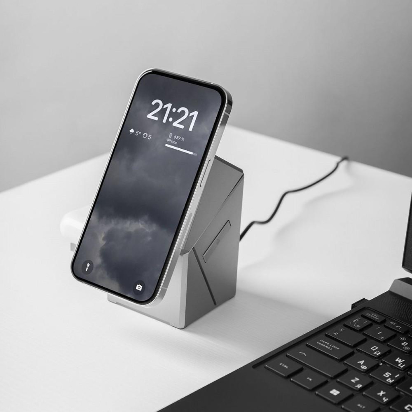 Бездротовий ЗП Proove Iron Hide 3 in 1 Qi2 gray