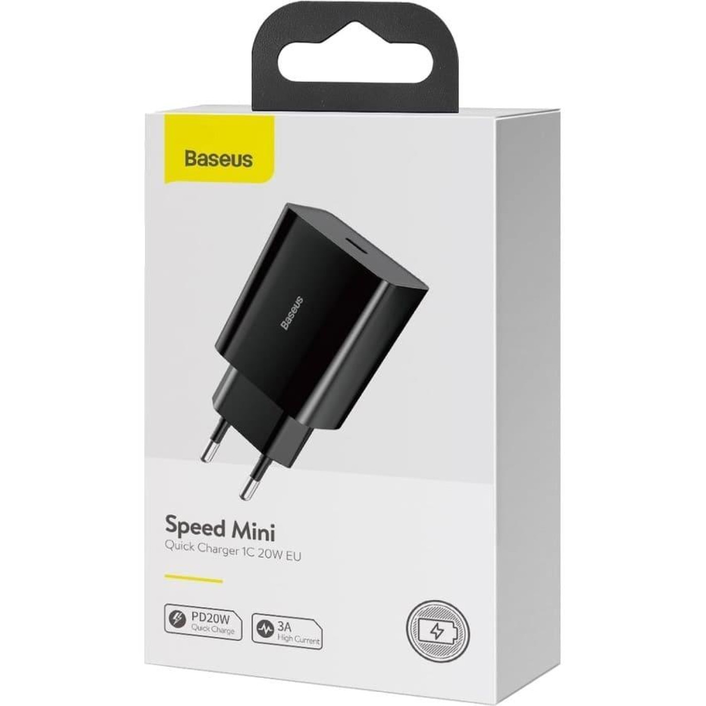 Зарядний пристрій Baseus Speed Mini PD Charger 20W (1 Type-C) black (CCFS-SN01)