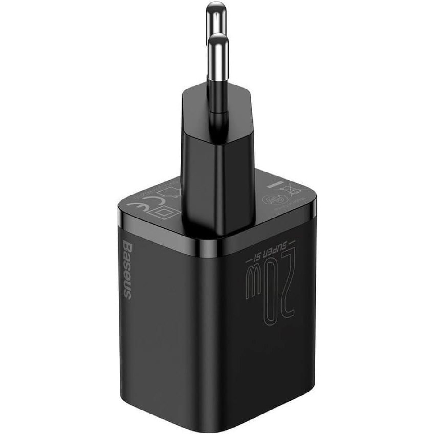 Зарядний пристрій Baseus Super Silicone PD Charger 20W (1Type-C) + With Cable Type-C to Lightning black (TZCCSUP-B01)