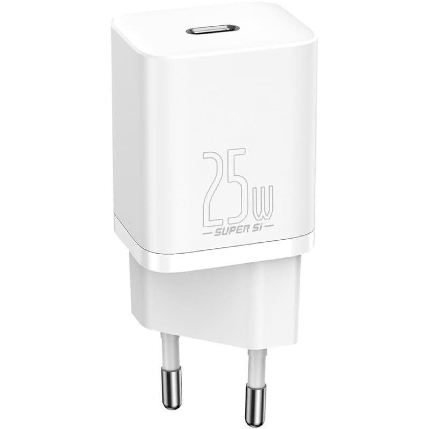 Зарядное устройство Baseus Super Silicone PD Charger 25W (1Type-C) + Cable Type-C to Type-C 3A (1m) white (TZCCSUP-L02)