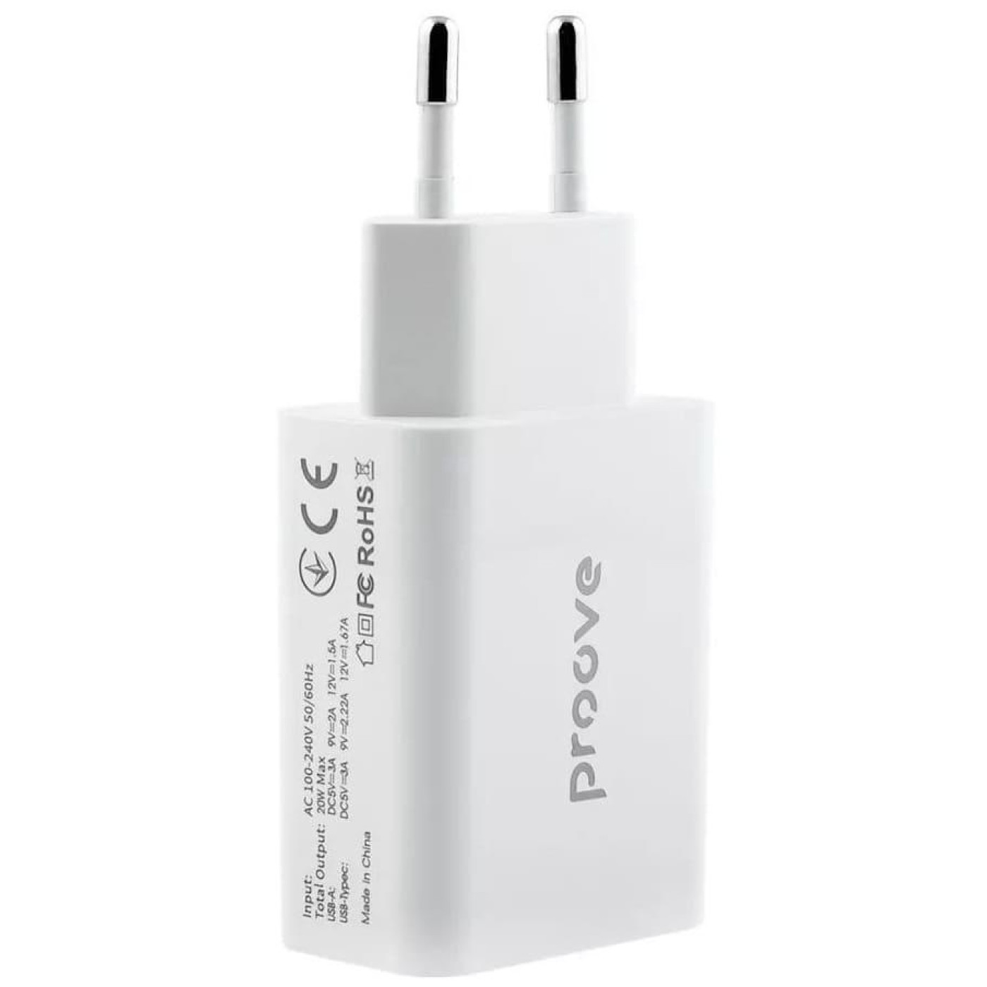 Зарядний пристрій Proove Rapid 20W (Type-C + USB) white (WCRP20110002)