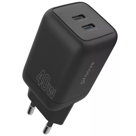 Зарядний пристрій Proove Silicone Power 40W (Type-C + Type-C) black (WCSP4020001)