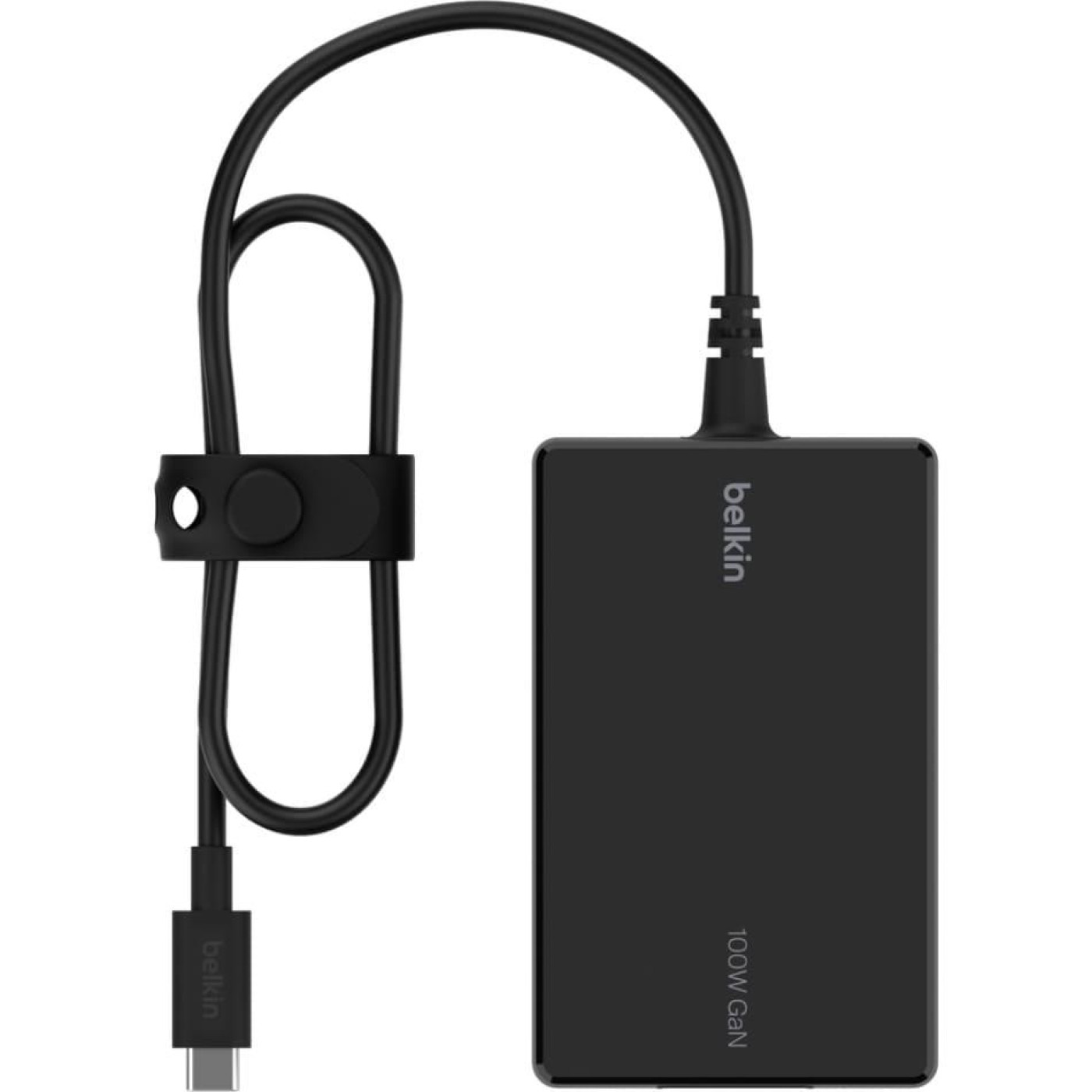 Зарядний пристрій BELKIN 100Вт USB-С GAN PD PPS, кабель USB-C 2м, чорний OEM (INC016VFBK)