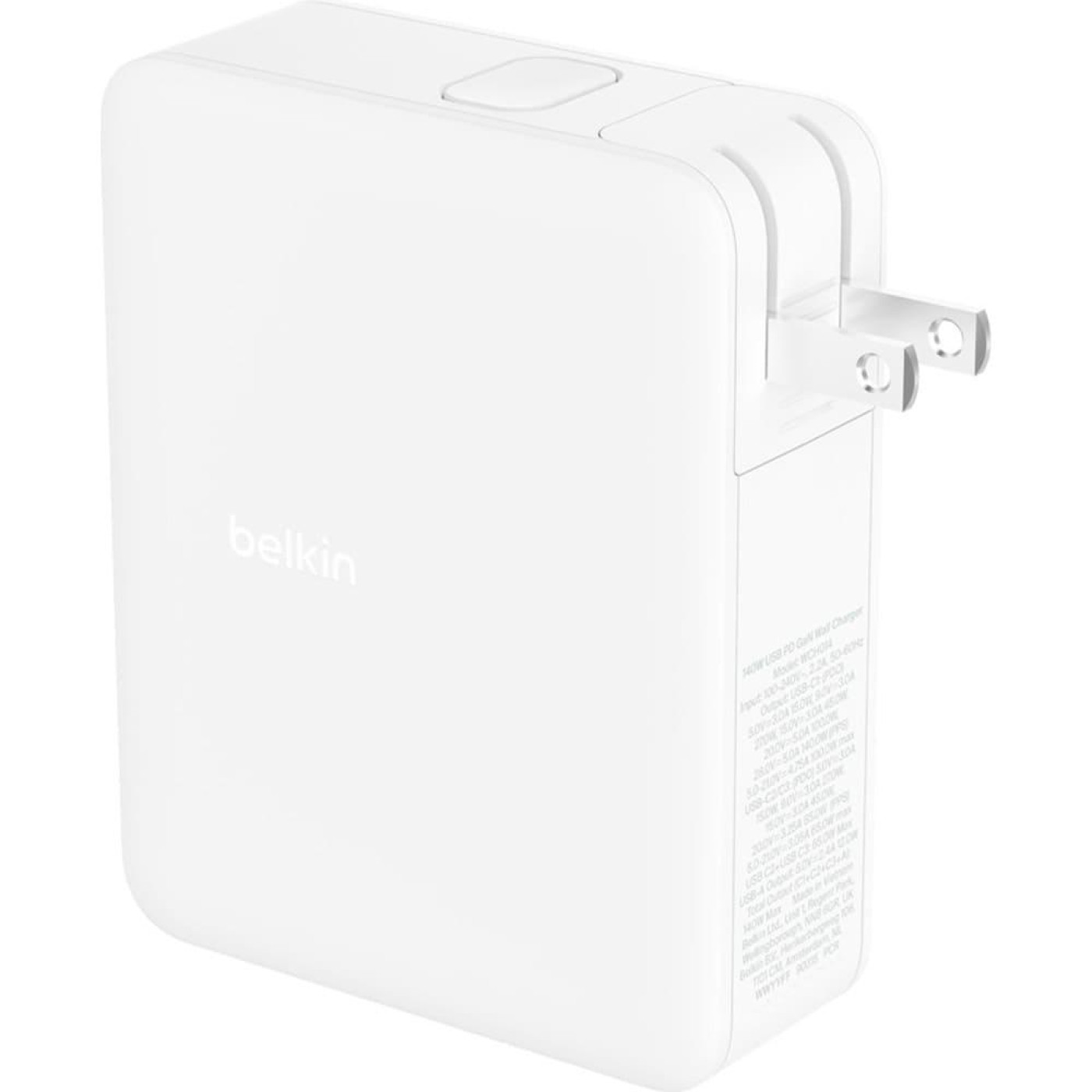 Зарядний пристрій BELKIN 140Вт 3хUSB-С GAN PD PPS, USB-A, білий (WCH014BTWH)