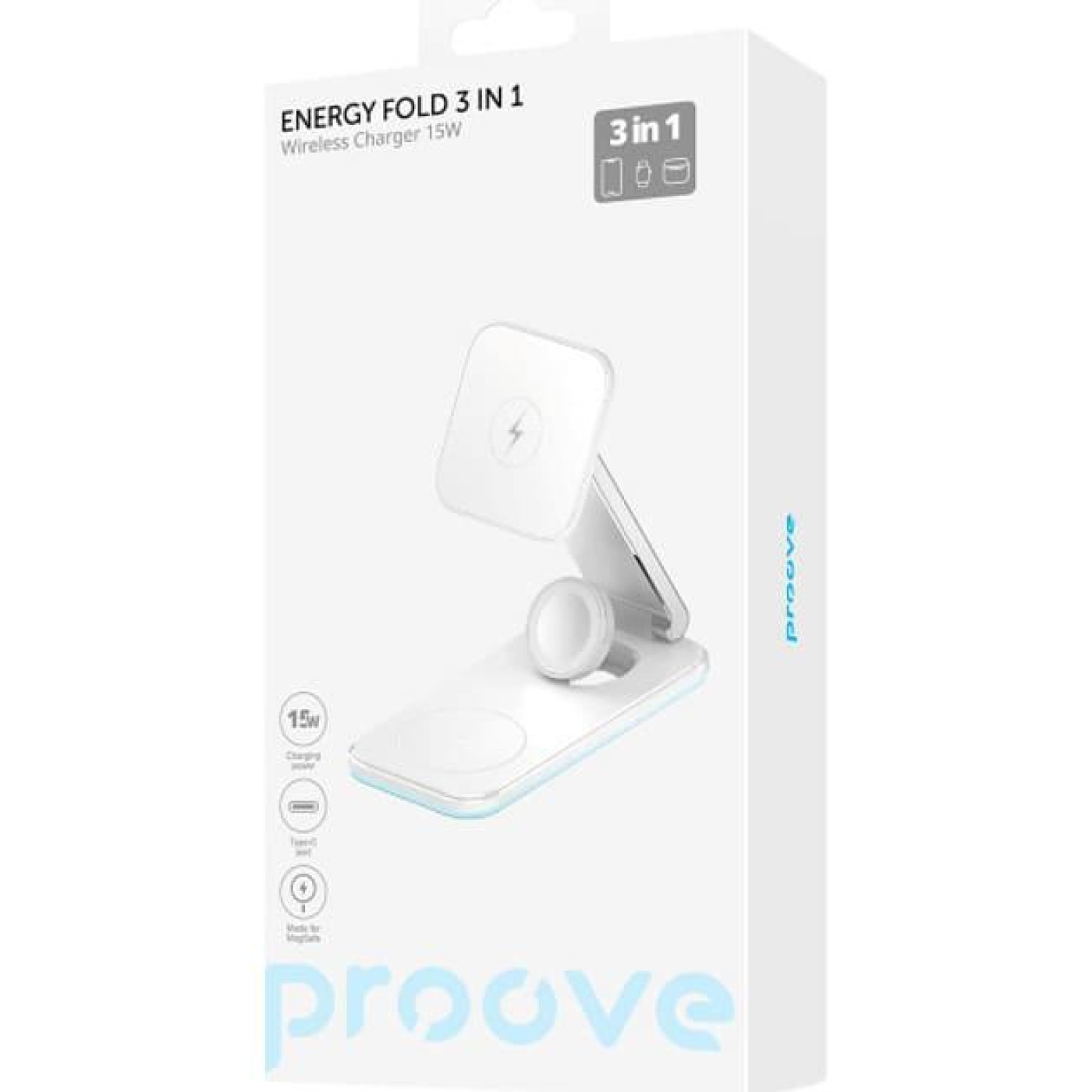 Зарядний пристрій Proove Energy Fold 3 in 1 white (WSEF15010002)