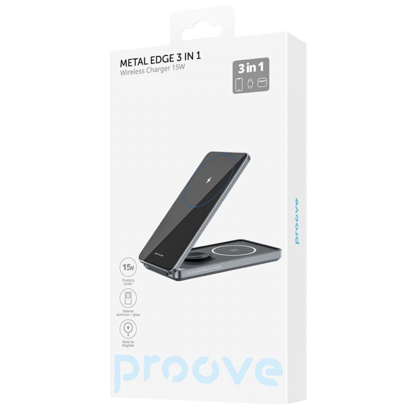 Зарядний пристрій Proove Metal Edge 3 in 1 gray (WSME15010003)