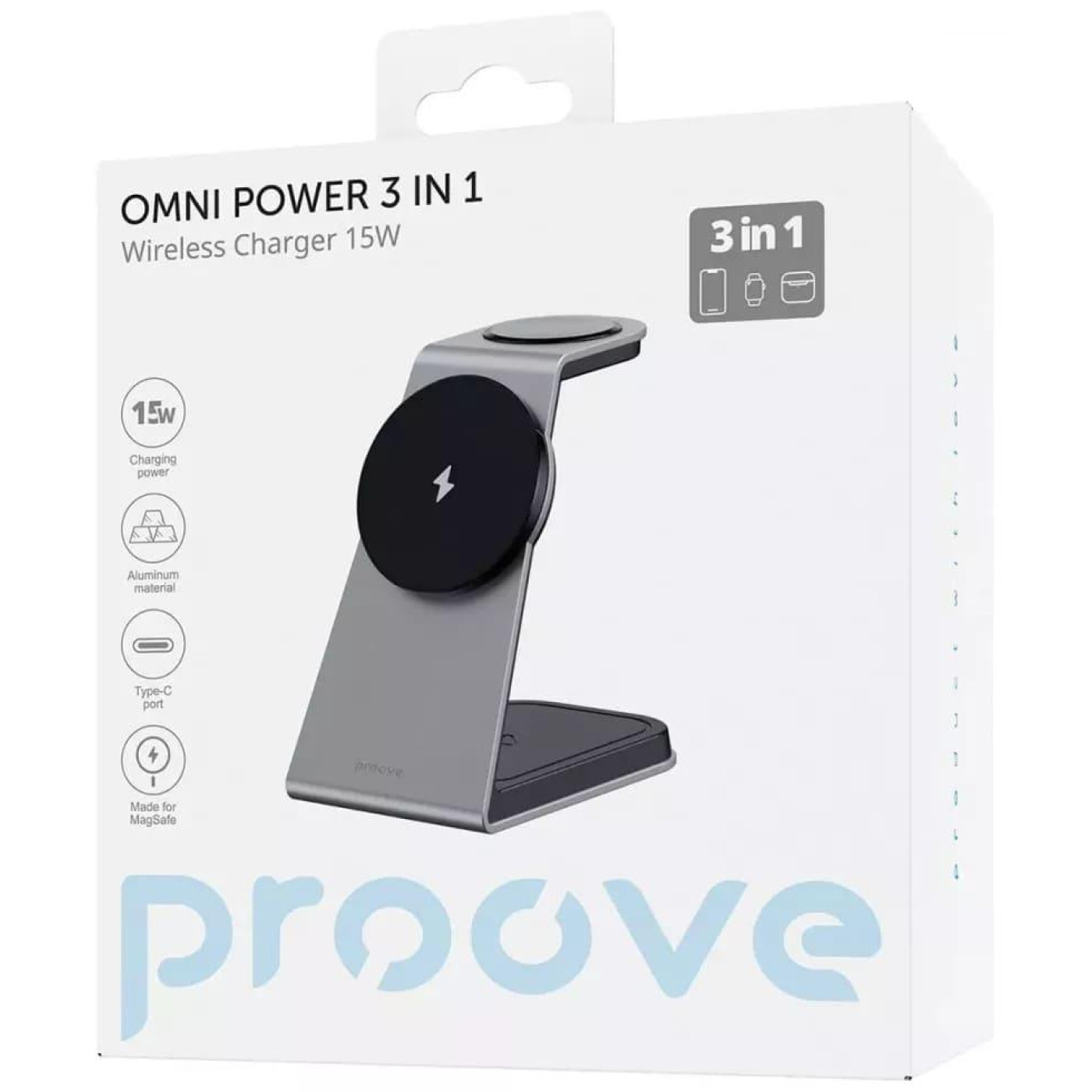 Зарядное устройство Proove Omni Power 3 in 1 gray (WSOP15020003)
