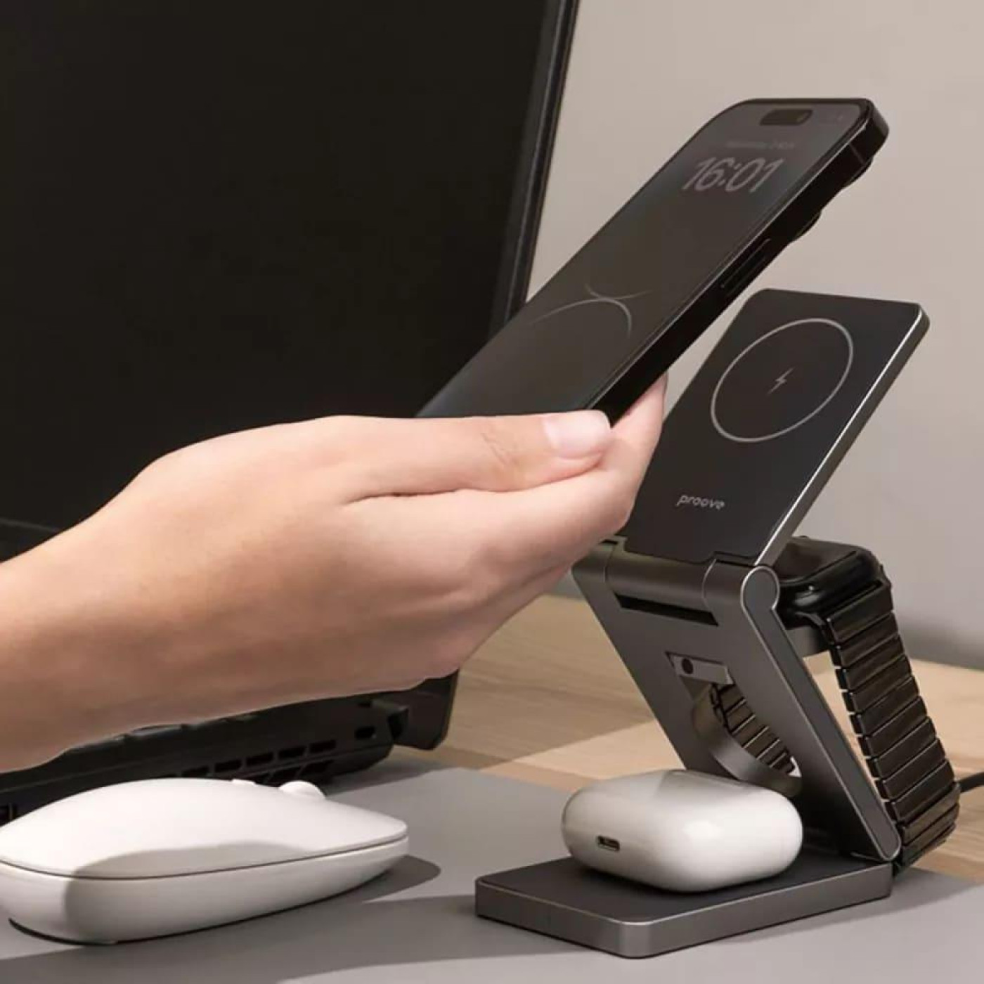 Зарядное устройство Proove Titan Volt 3 in 1 gray (WSTV15000003)