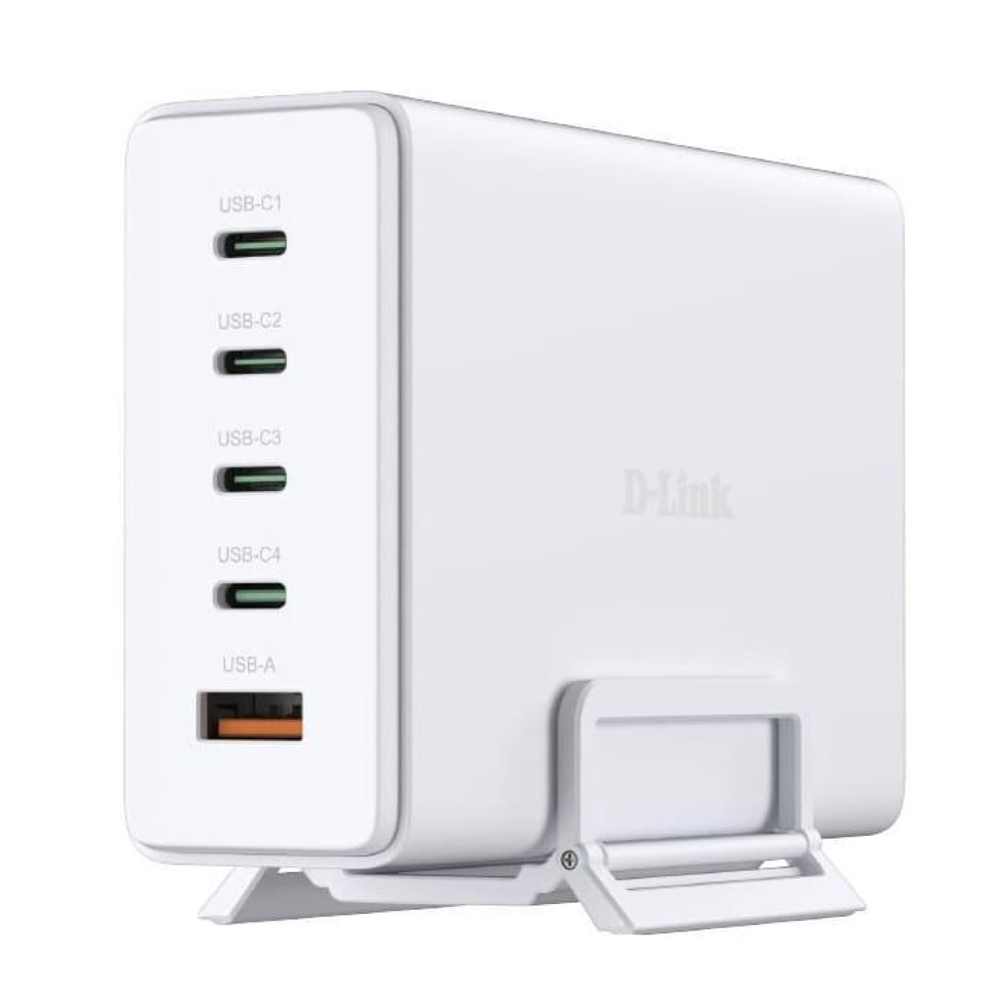 Зарядний пристрій мережевий D-Link DCF-241 240Вт GaN 4хUSB-С, 1xUSB-A, білий
