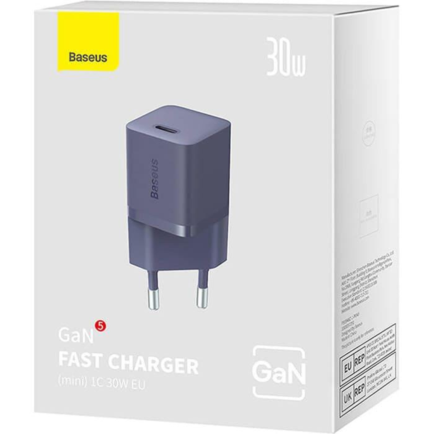 Зарядний пристрій Baseus GaN5 Fast Charger 1C 30W purple (CCGN070705)