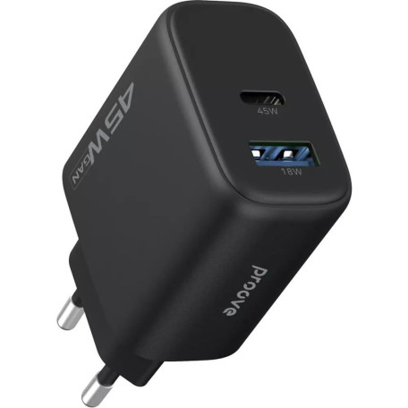 Зарядний пристрій Proove Silicone Power 2 45W (Type-C+USB) black (WCSP24110001)