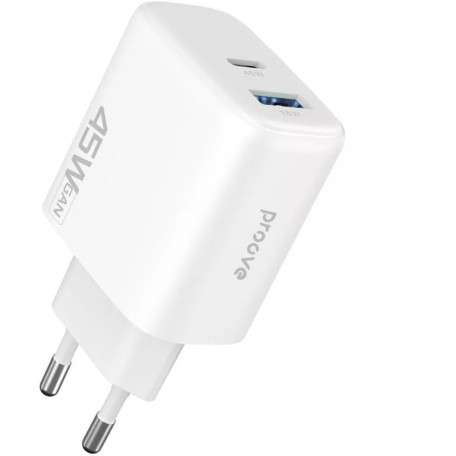 Зарядний пристрій Proove Silicone Power 2 45W (Type-C+USB) white (WCSP24110002)