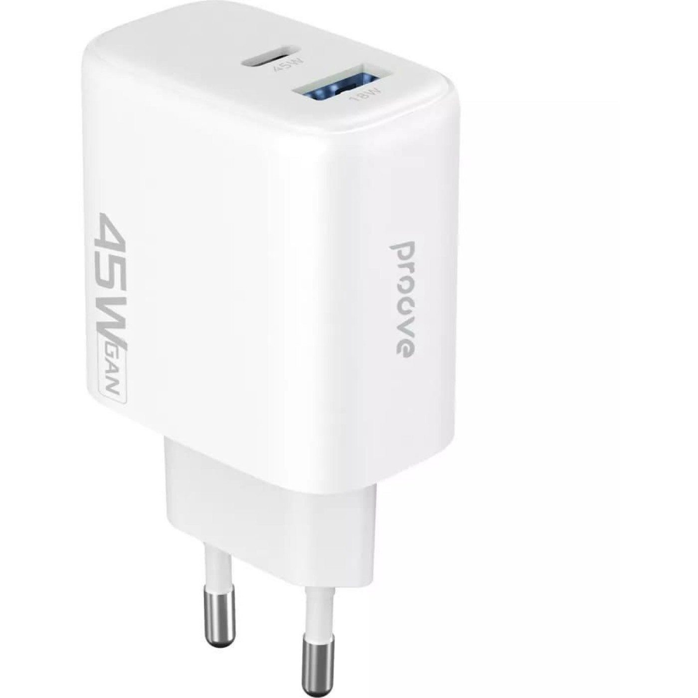 Зарядний пристрій Proove Silicone Power 2 45W (Type-C+USB) white (WCSP24110002)