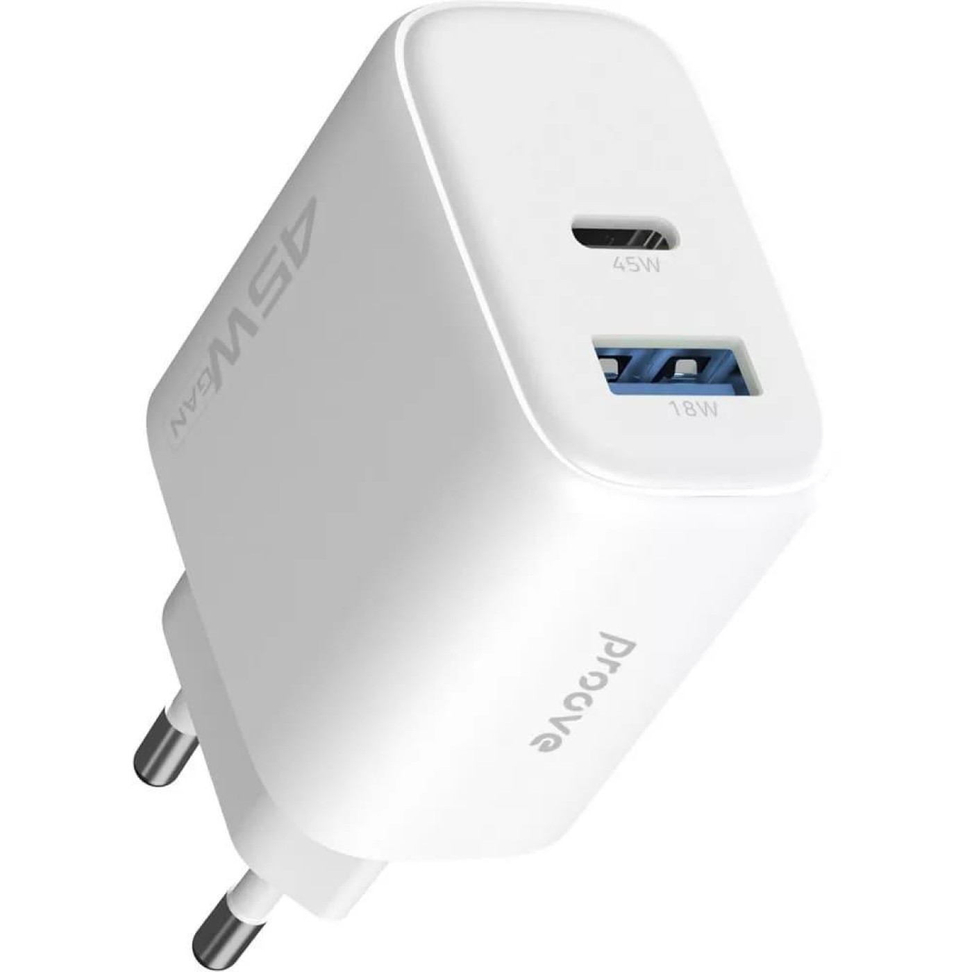 Зарядний пристрій Proove Silicone Power 2 45W (Type-C+USB) white (WCSP24110002)