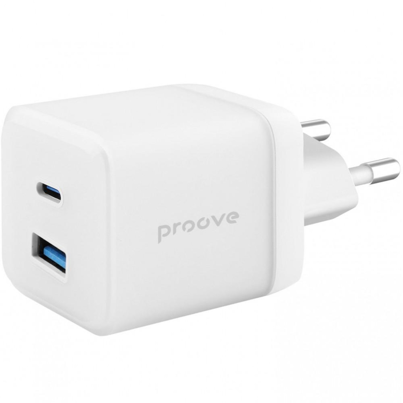 Зарядное устройство Proove Pure GaN Plus 30W (Type-C + USB) white (WCPU30111202)