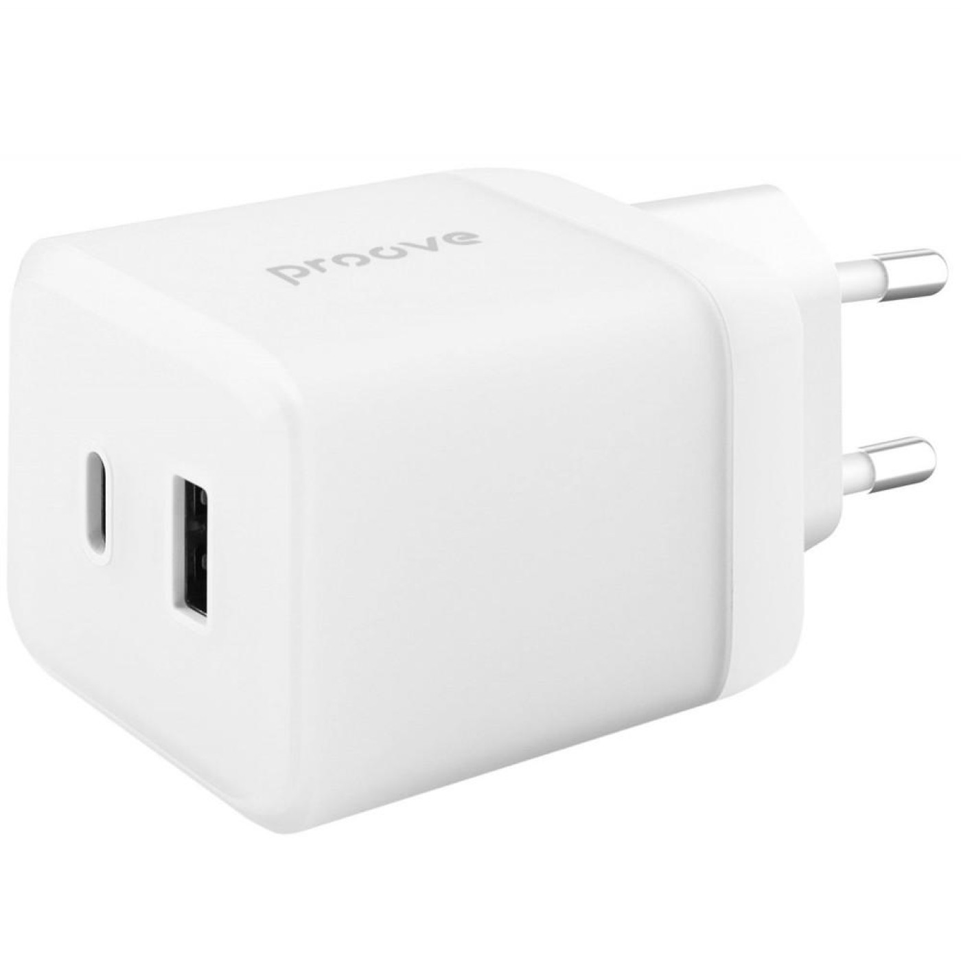 Зарядное устройство Proove Pure GaN Plus 30W (Type-C + USB) white (WCPU30111202)
