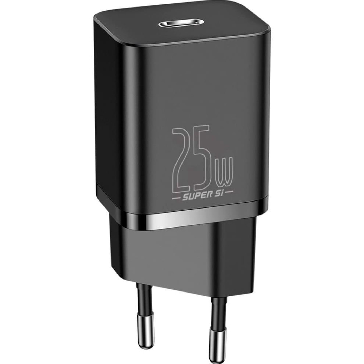 Зарядний пристрій Baseus Super Si Quick Charger 1C (1USB-C) 25W Black + кабель Type-C (TZCCSUP-L01)