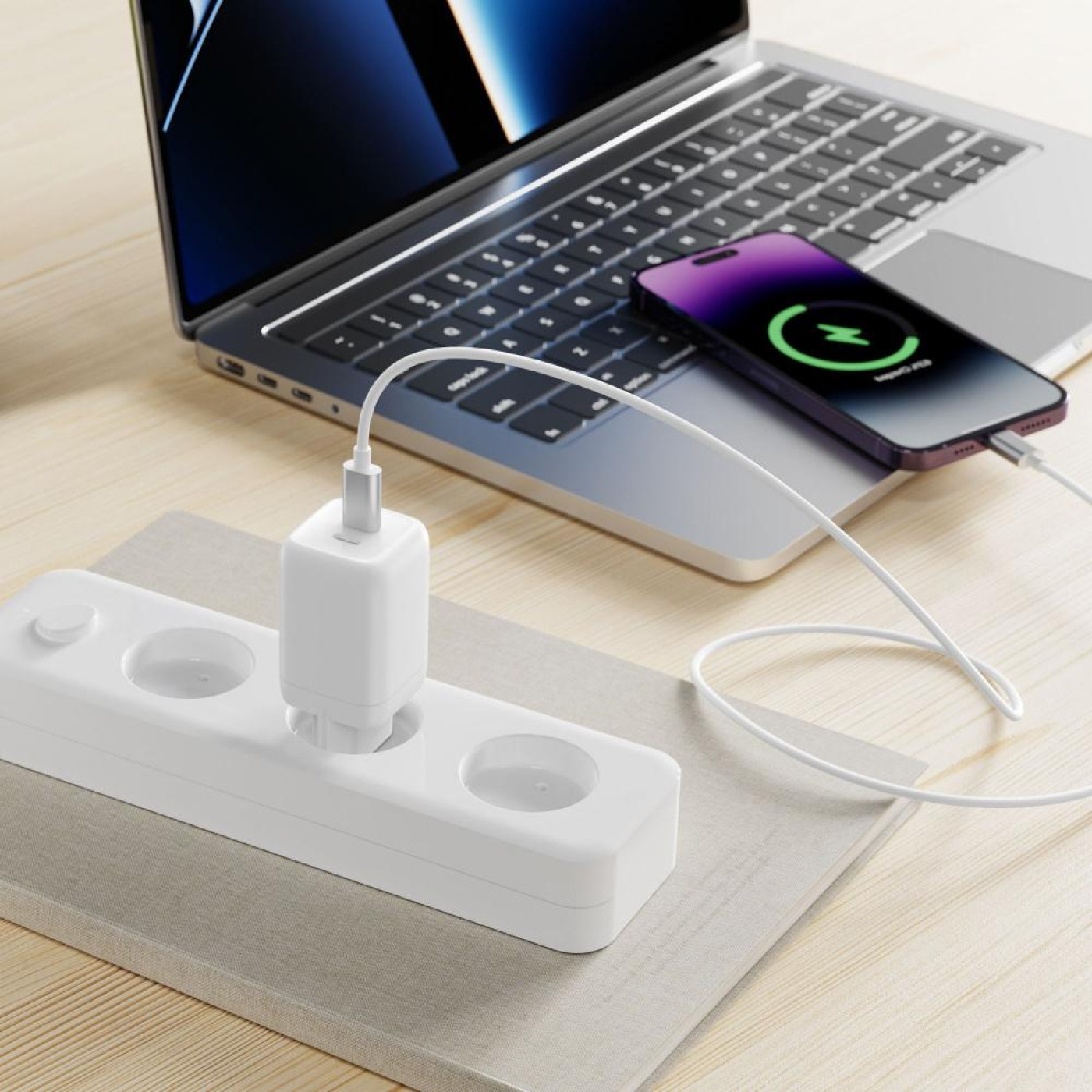 Зарядний пристрій Proove Silicone Power 40W (Type-C + Type-C) white (WCSP4020002)