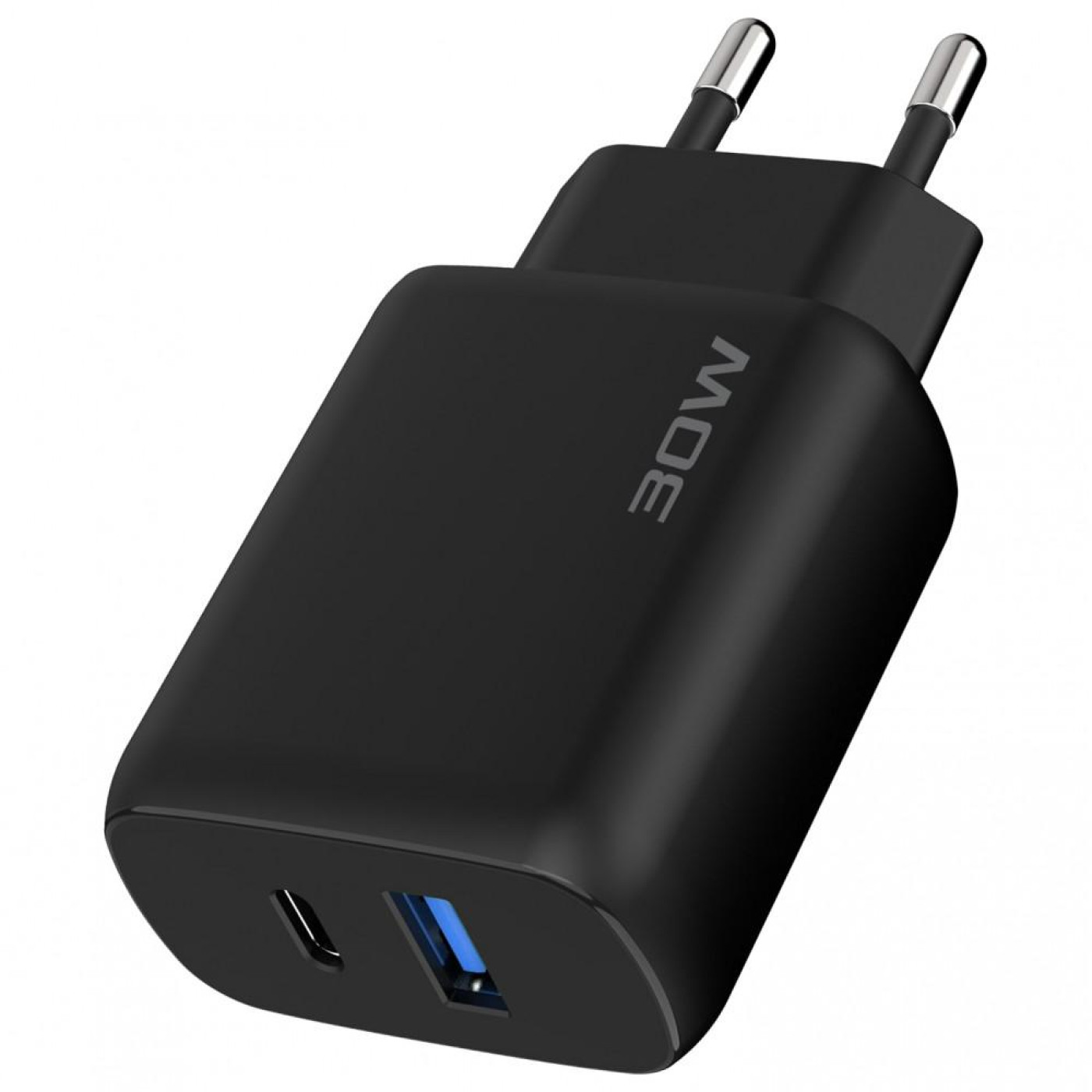 Зарядное устройство Proove Silicone Power 2 30W (Type-C + USB) + Cable Type-C to Type-C (1m) black (WCSP23011001)