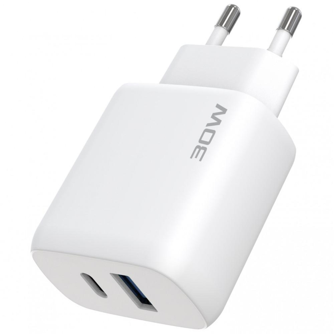 Зарядное устройство Proove Silicone Power 2 30W (Type-C + USB) + Cable Type-C to Type-C (1m) white (WCSP23011002)