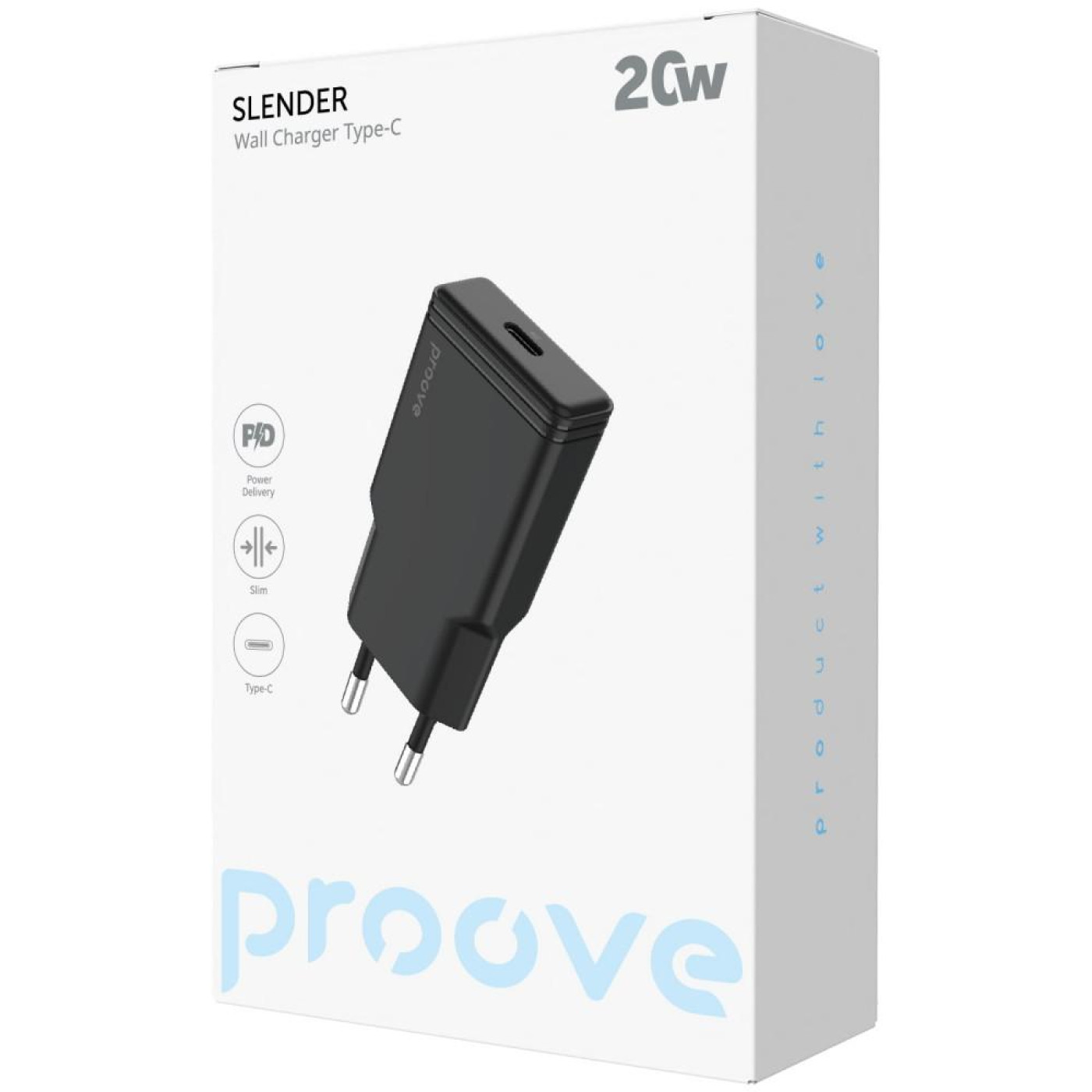 Зарядное устройство Proove Slender 20W (Type-C) black (WCSS20010001)