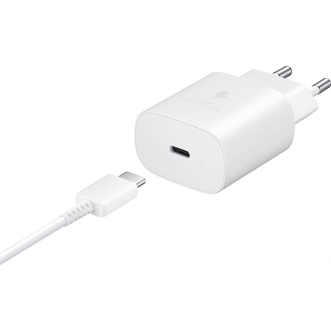 Зарядний пристрій Samsung 25Вт USB-С, кабель USB-C > USB-C, 1м, білий (EP-T2510XWEGEU)