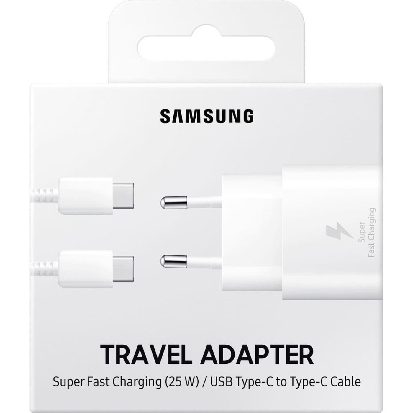 Зарядний пристрій Samsung 25Вт USB-С, кабель USB-C > USB-C, 1м, білий (EP-T2510XWEGEU)
