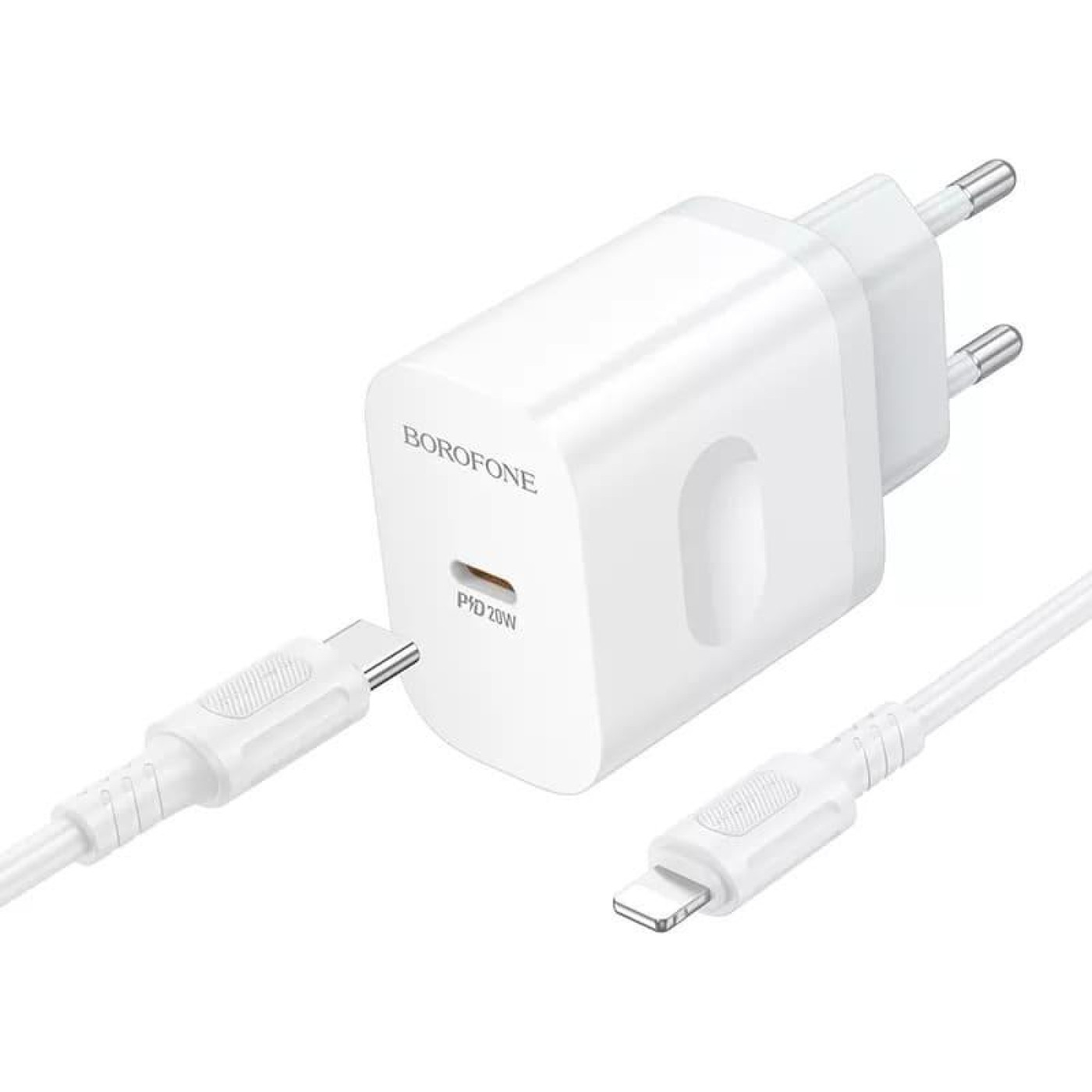 Зарядное устройство Borofone BA99A Breeze single port PD20W charger set(C to iP) White (6941991121364)