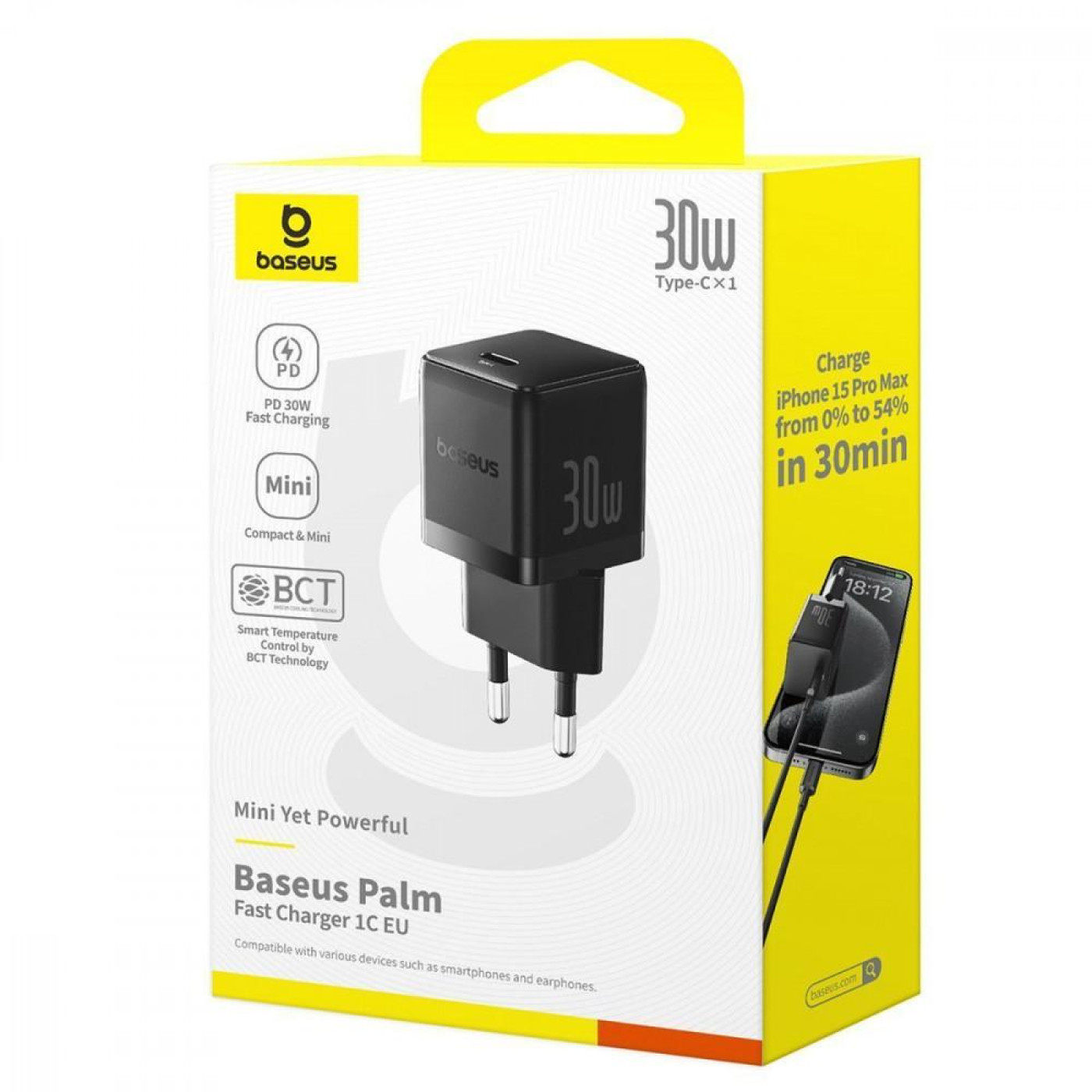 Зарядное устройство Baseus Palm Fast Charger 30W (Type-C) black (P10111605113-00)