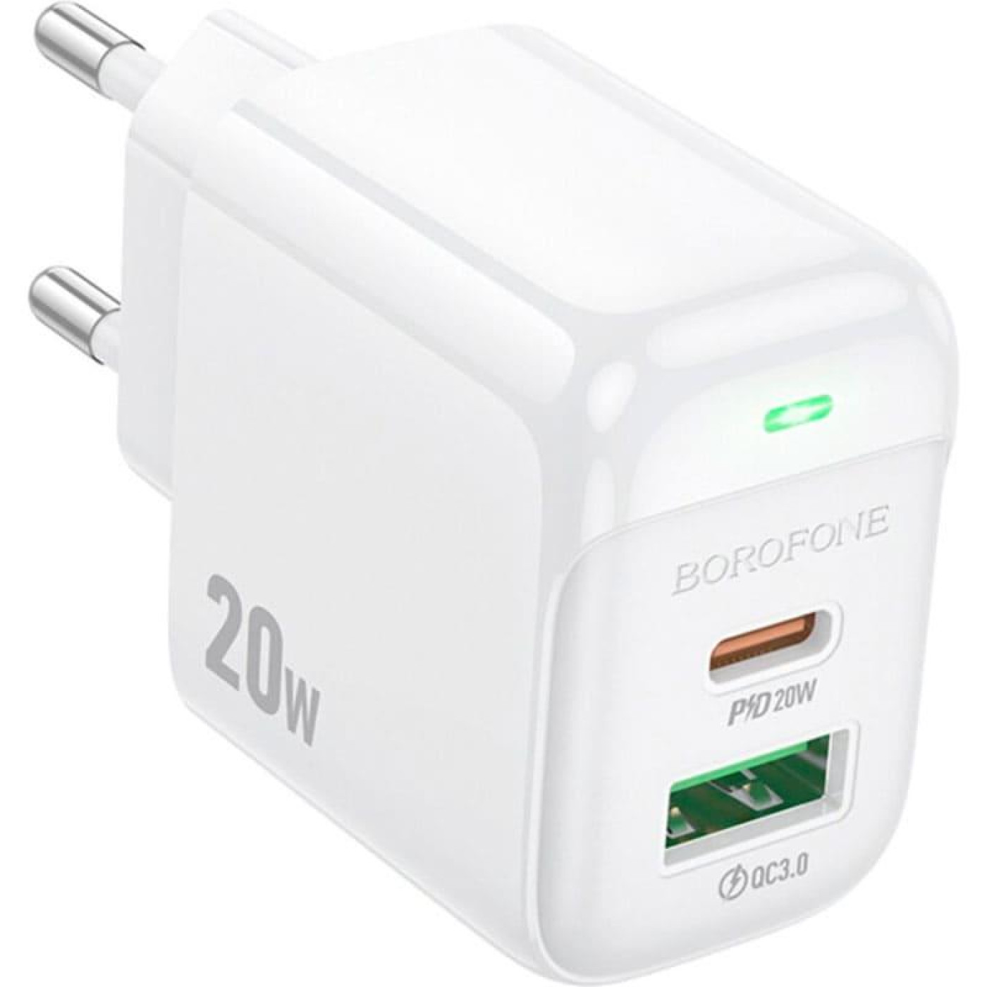 Зарядное устройство Borofone BAS44A Potential PD20W+QC3.0 charger(EU) White (6941991113840)