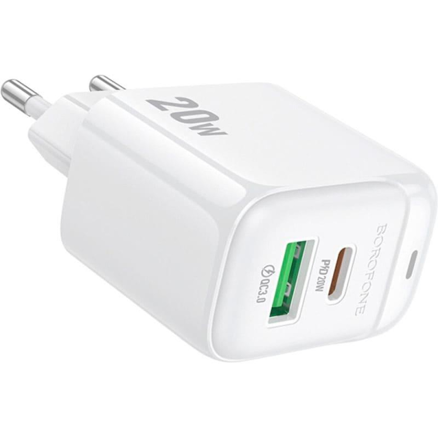 Зарядное устройство Borofone BAS44A Potential PD20W+QC3.0 charger(EU) White (6941991113840)