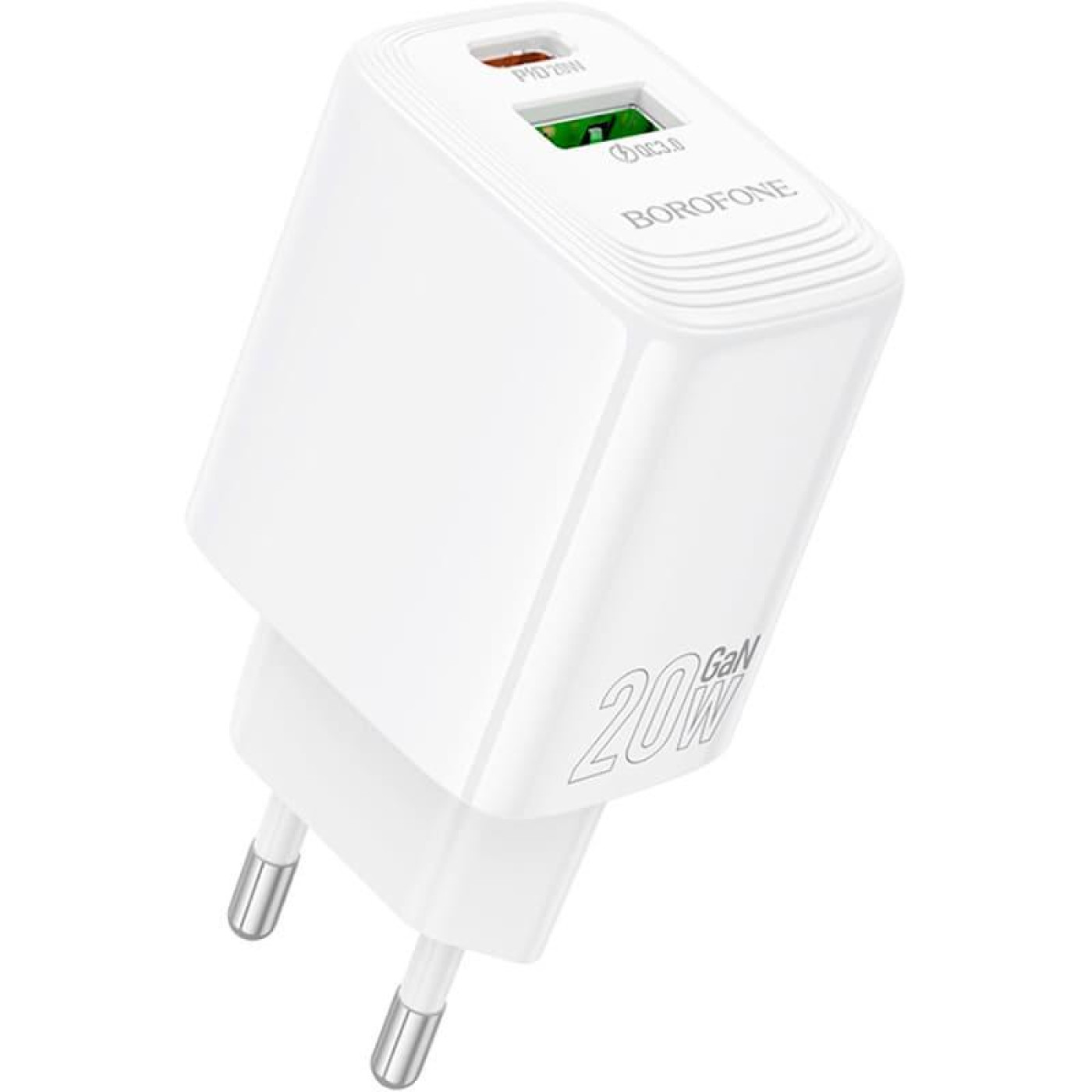 Зарядное устройство Borofone BN27 Fuente PD20W+QC3.0 charger (EU) White (6941991120268)