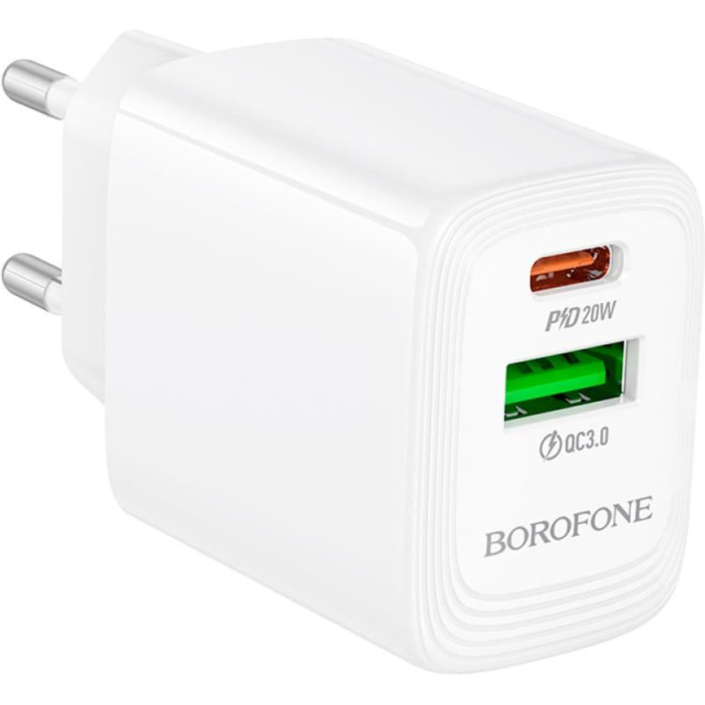 Зарядное устройство Borofone BN27 Fuente PD20W+QC3.0 charger (EU) White (6941991120268)