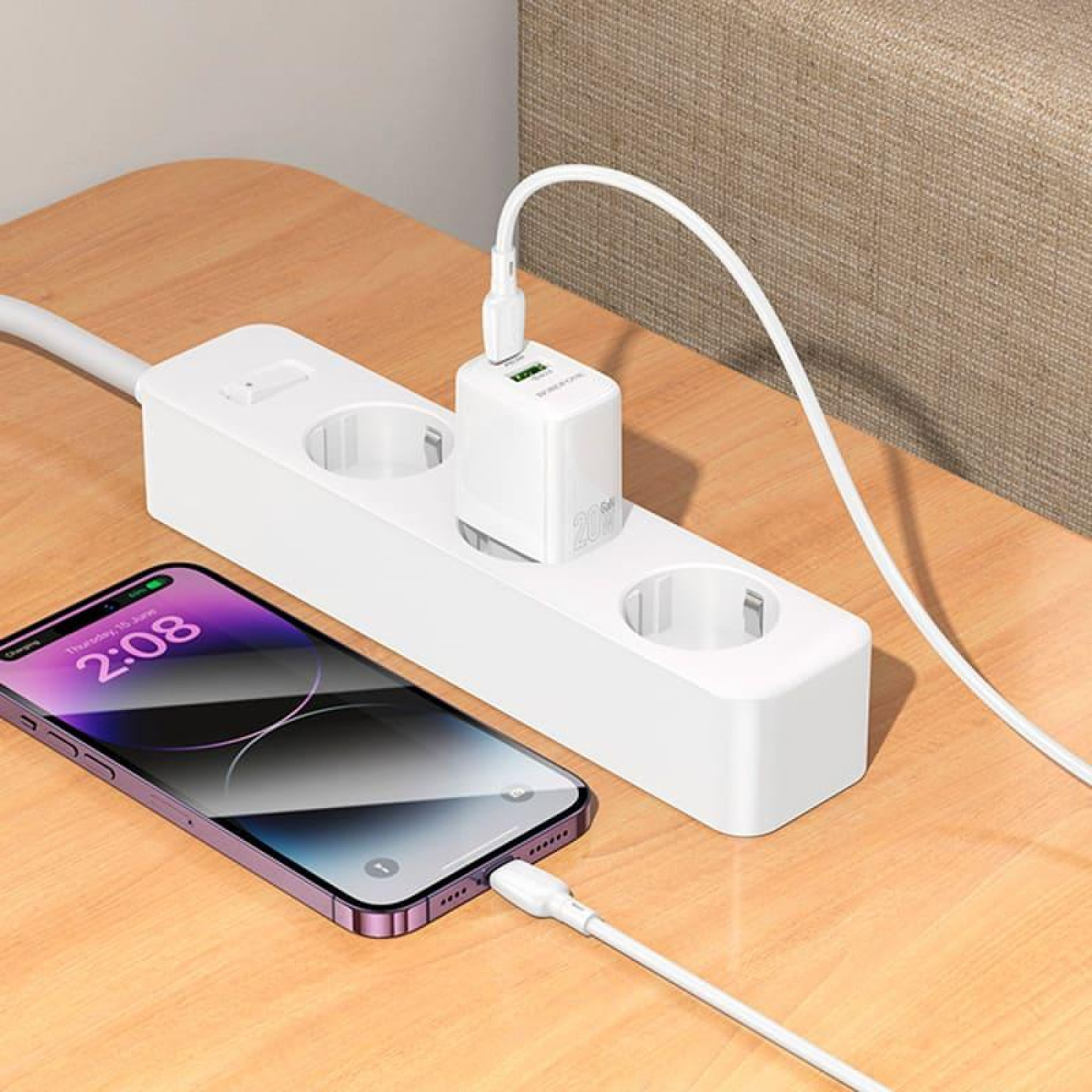 Зарядное устройство Borofone BN27 Fuente PD20W+QC3.0 charger (EU) White (6941991120268)