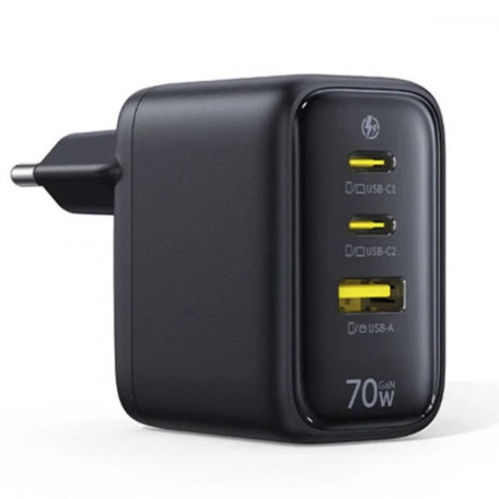 Зарядное устройство Baseus EnerFill FE22 70W (2*Type-C+USB) black (E0123500)
