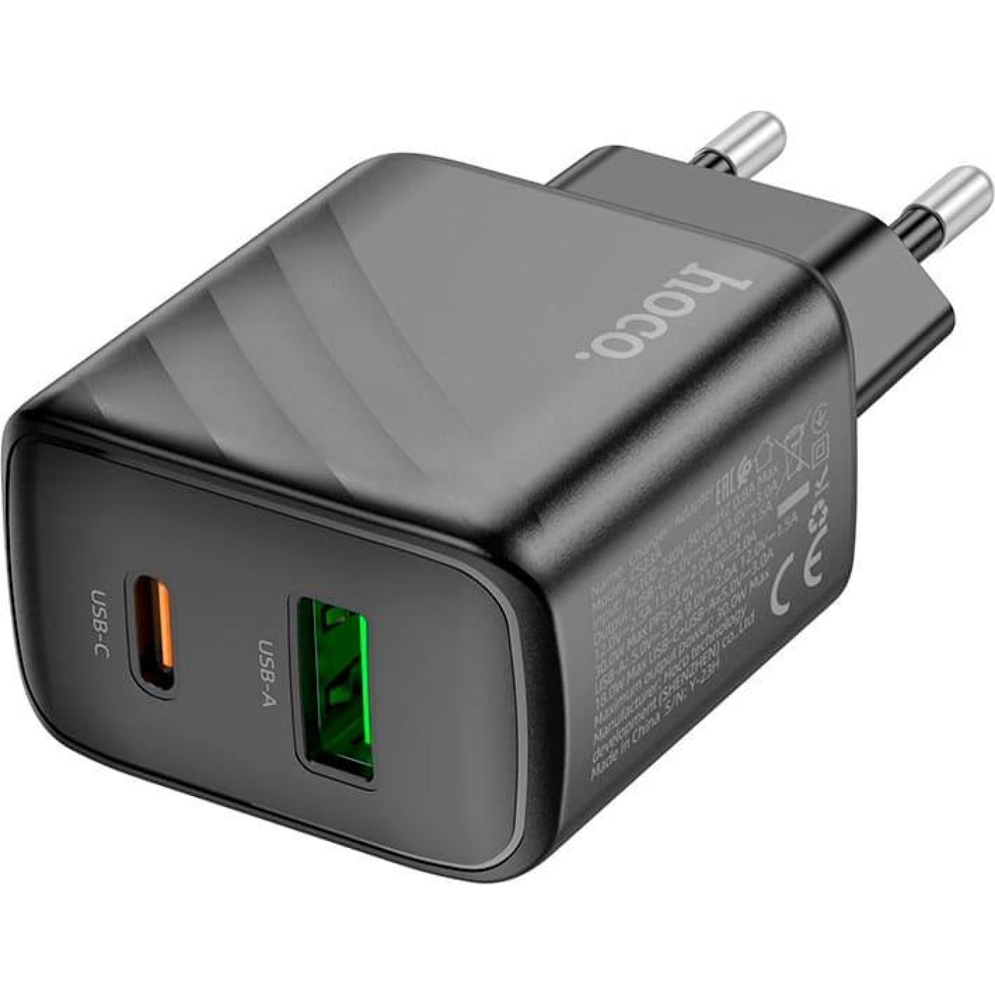 Зарядное устройство Hoco CS23A Sunlight dual port PD30W+QC3.0 charger Black (6942007609944)