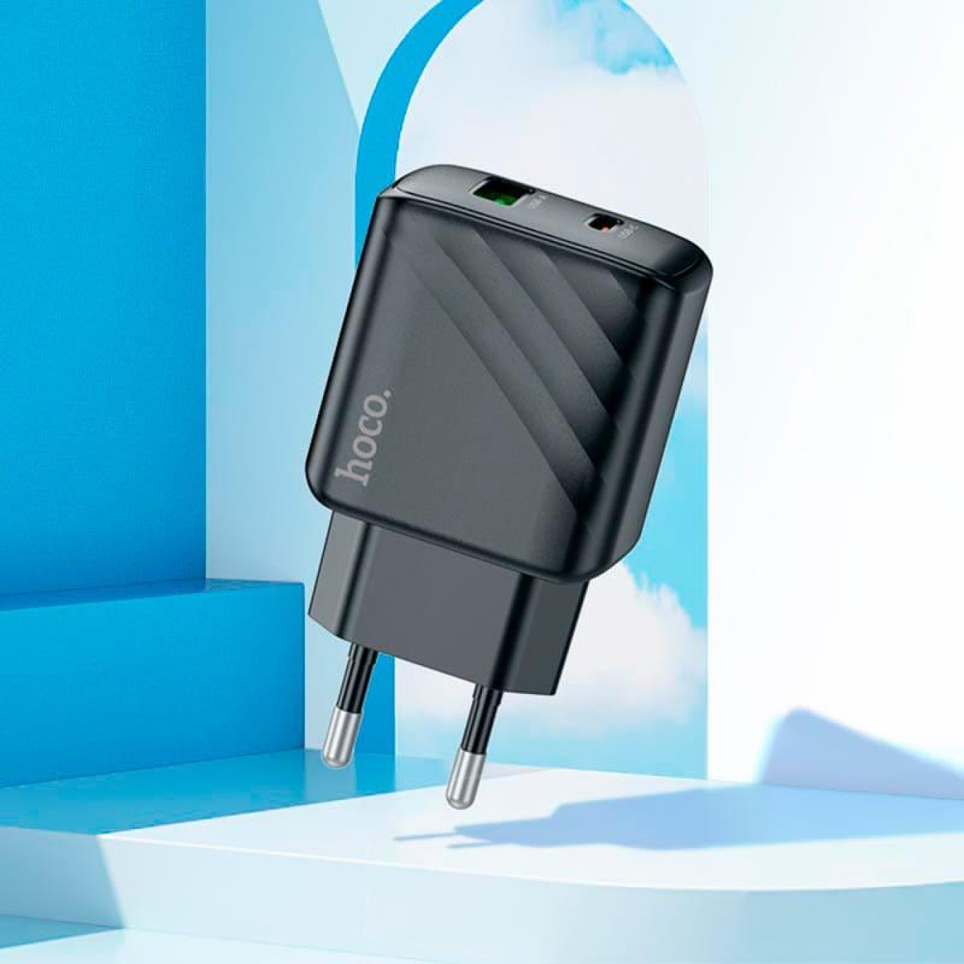 Зарядное устройство Hoco CS23A Sunlight dual port PD30W+QC3.0 charger Black (6942007609944)