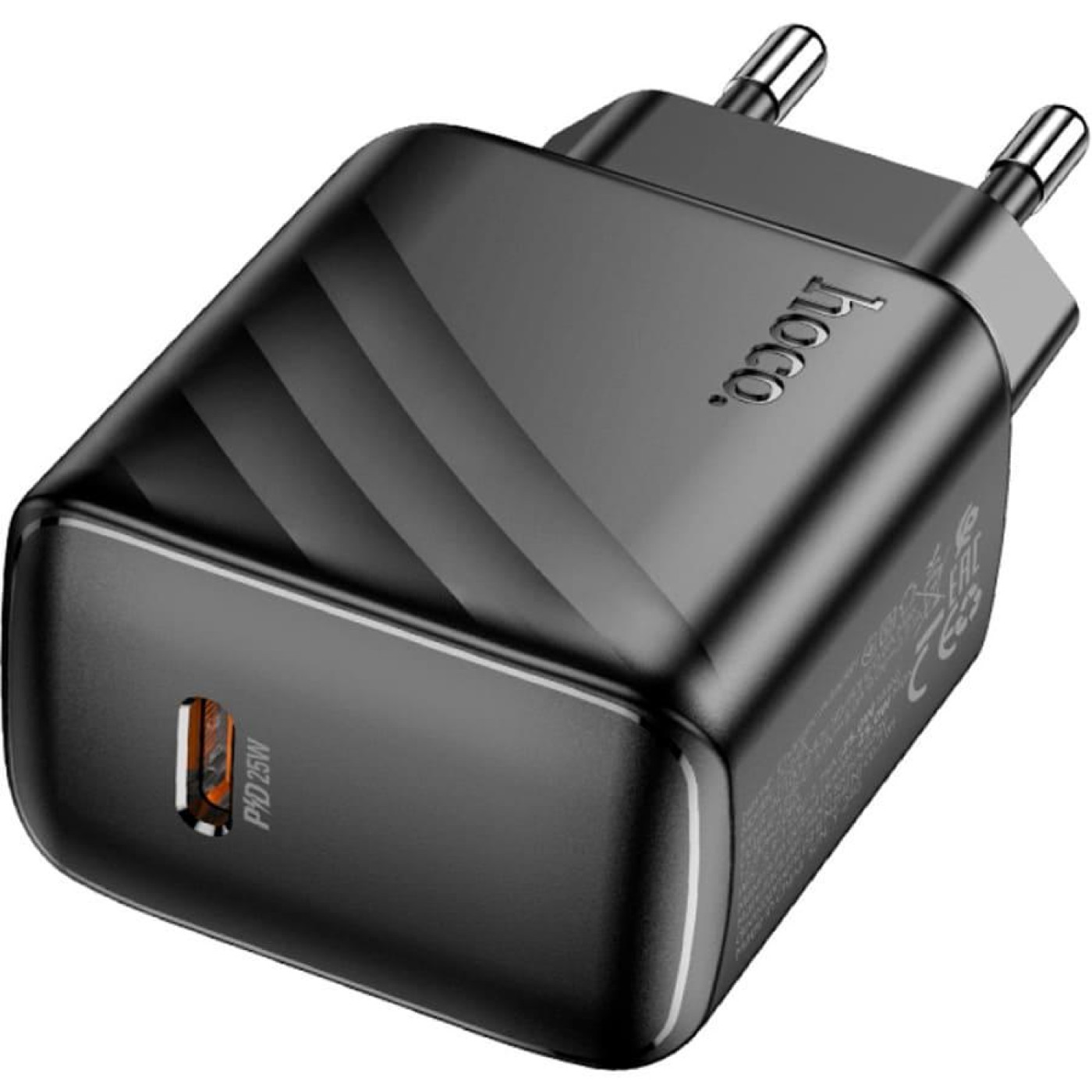 Зарядное устройство Hoco CS24A Puerto single-port PD25W charger (EU) Black (6942007639750)