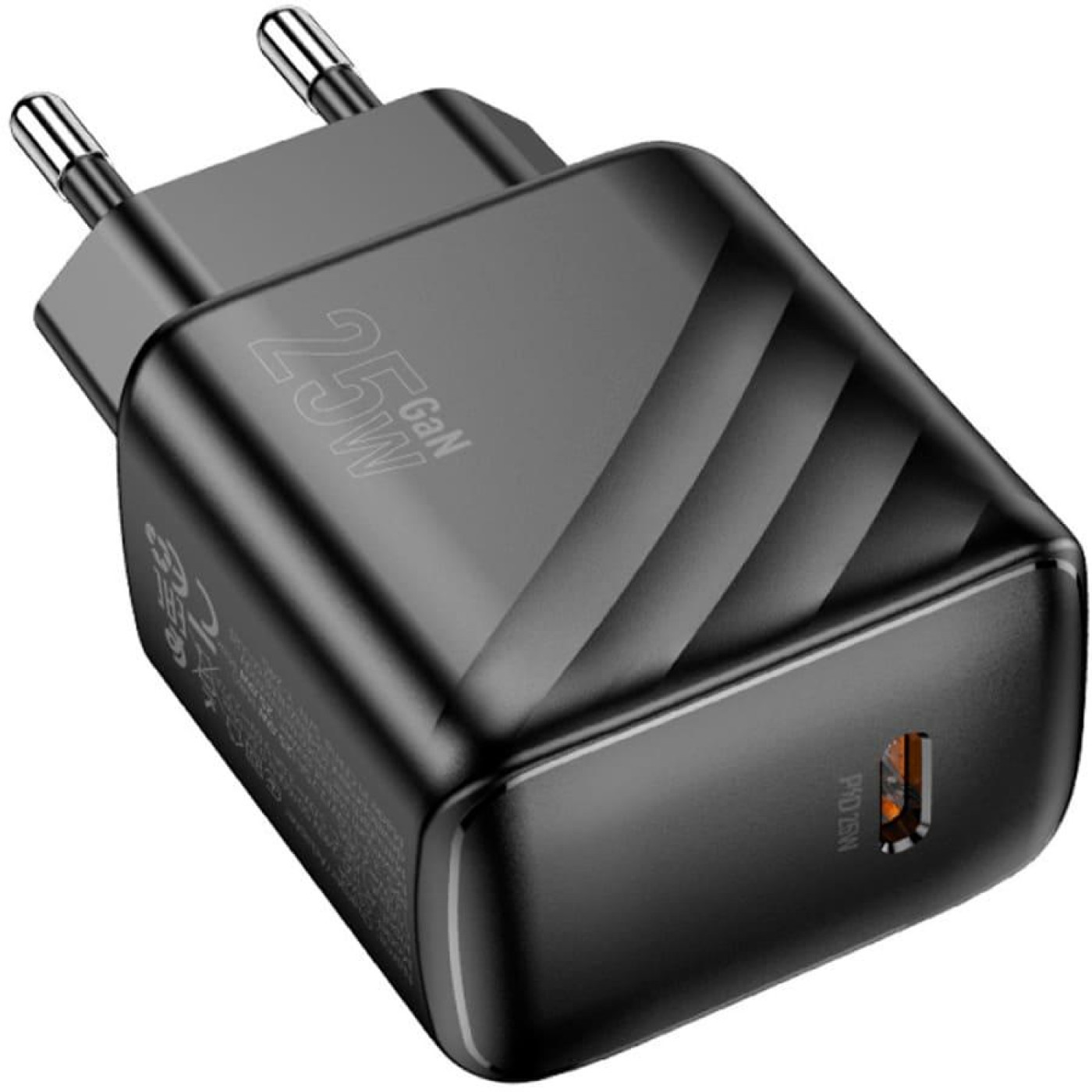 Зарядное устройство Hoco CS24A Puerto single-port PD25W charger (EU) Black (6942007639750)