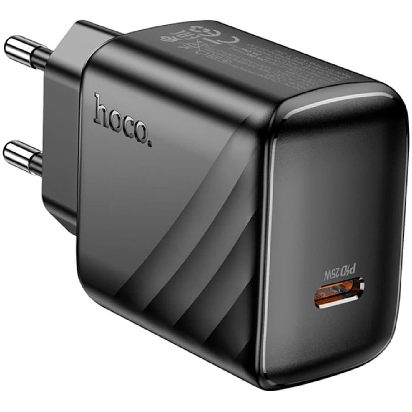 Зарядное устройство Hoco CS24A Puerto single-port PD25W charger (EU) Black (6942007639750)