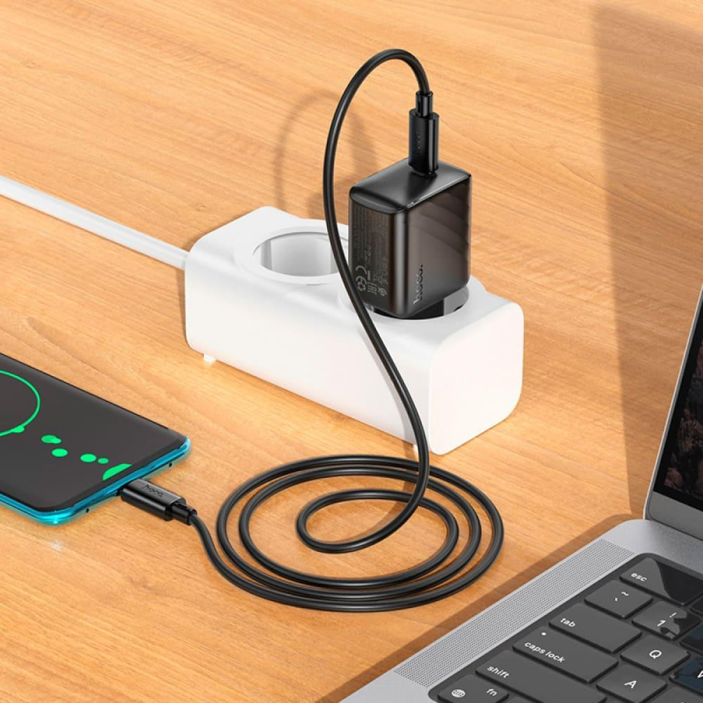 Зарядное устройство Hoco CS24A Puerto single-port PD25W charger (EU) Black (6942007639750)