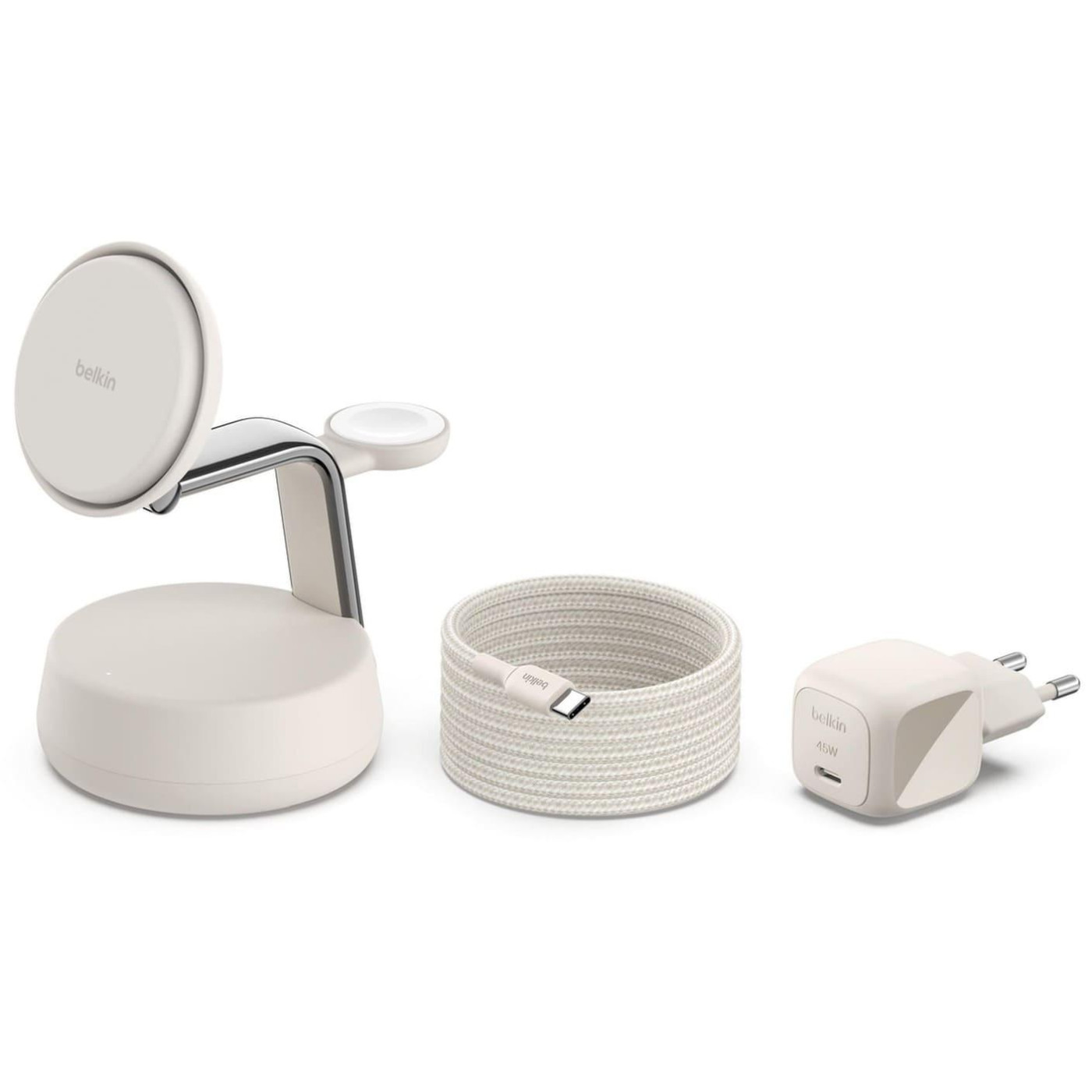 Зарядний пристрій бездротовий Belkin UltraCharge Pro 3-in-1 Magnetic Charging Dock 25Вт, Sand
