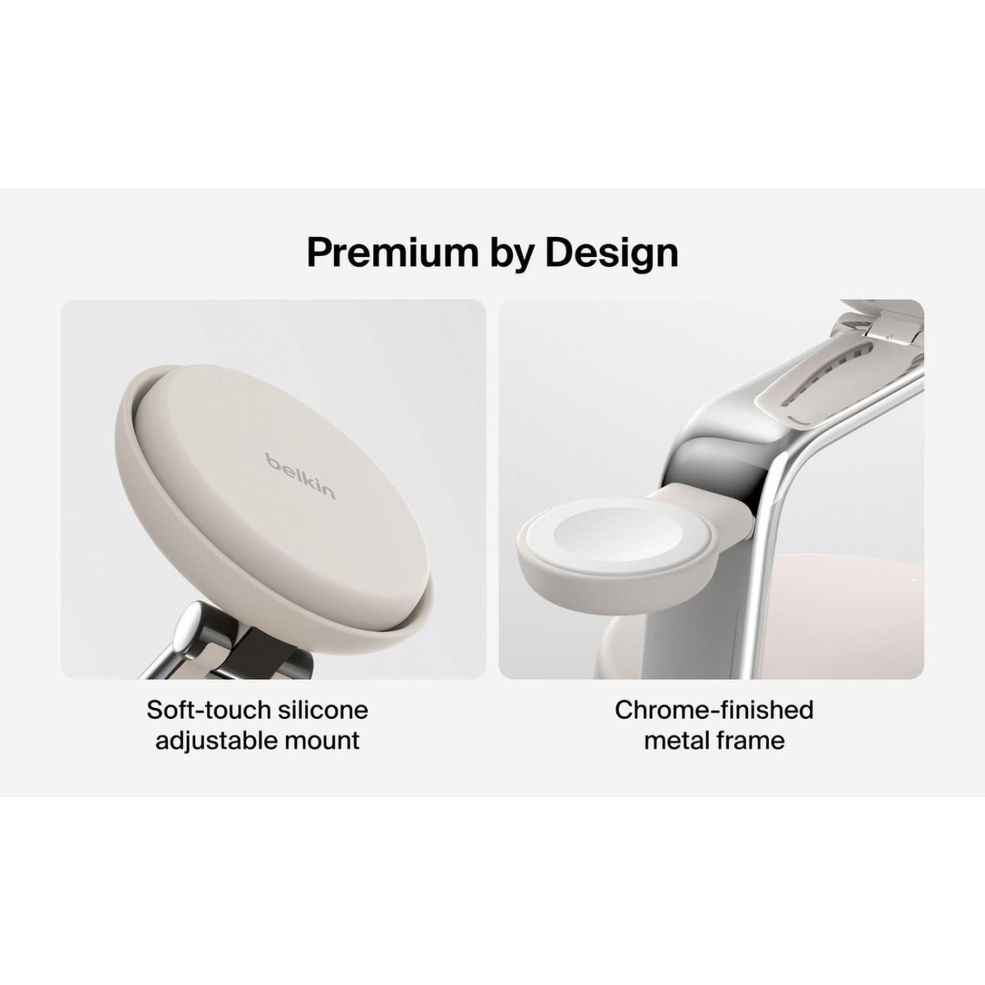 Зарядний пристрій бездротовий Belkin UltraCharge Pro 3-in-1 Magnetic Charging Dock 25Вт, Sand