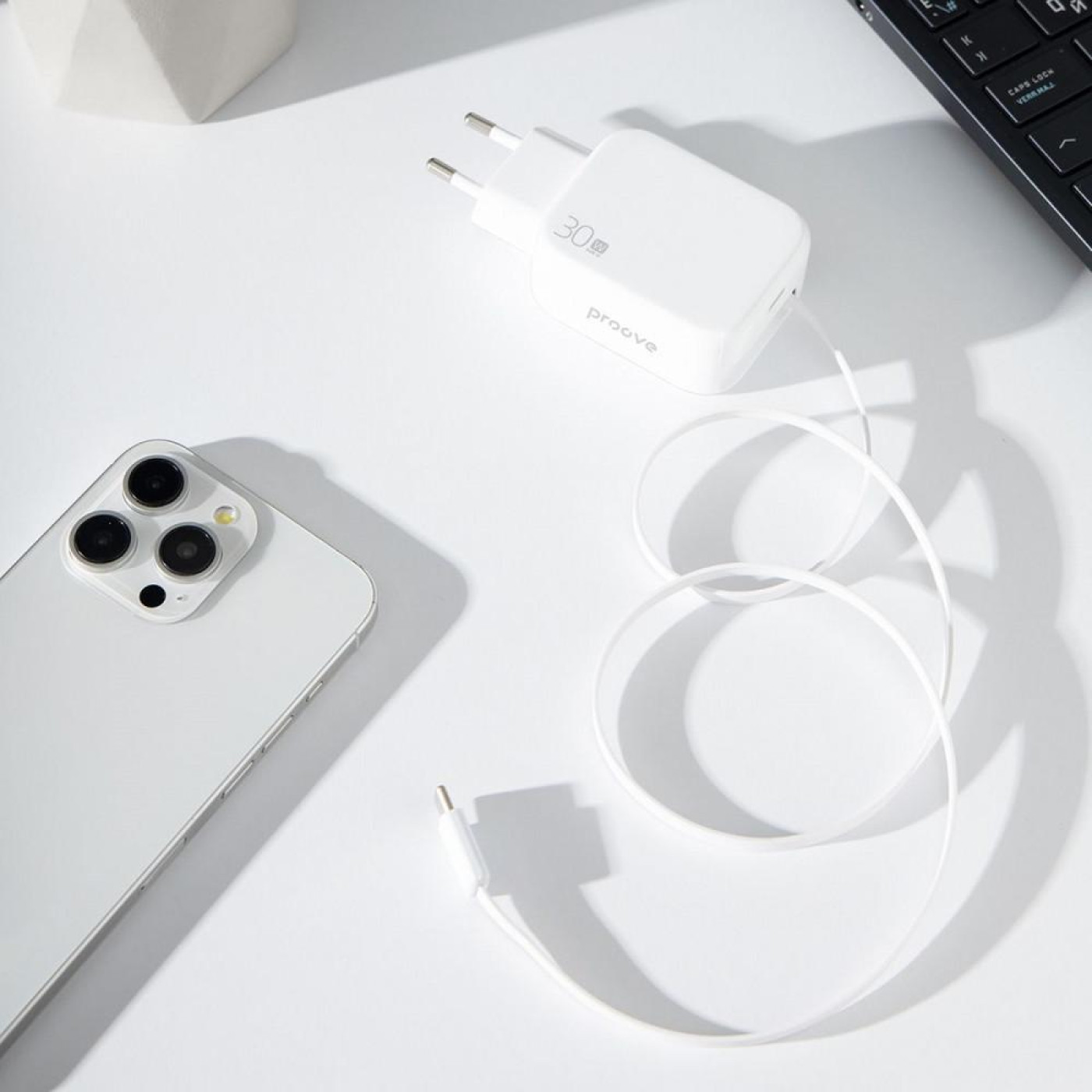Зарядное устройство Proove Fixtape GaN (Type-C) 30W white (WCFP30010202)
