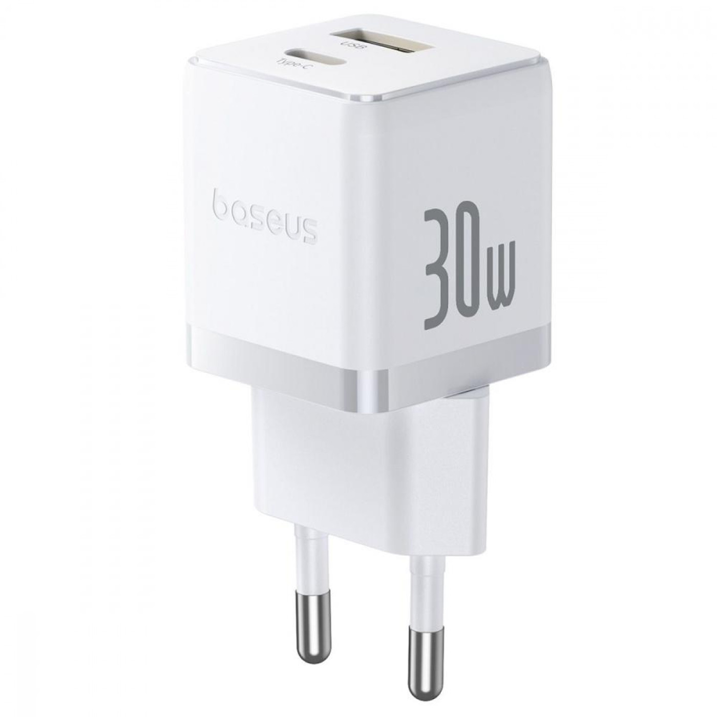 Зарядное устройство Baseus Palm Fast Charger Type-C+USB 30W white (P1011160A213-00)